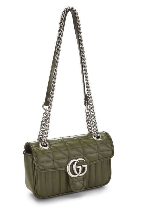 Green Leather GG Marmont Crossbody Bag, , large image number 1