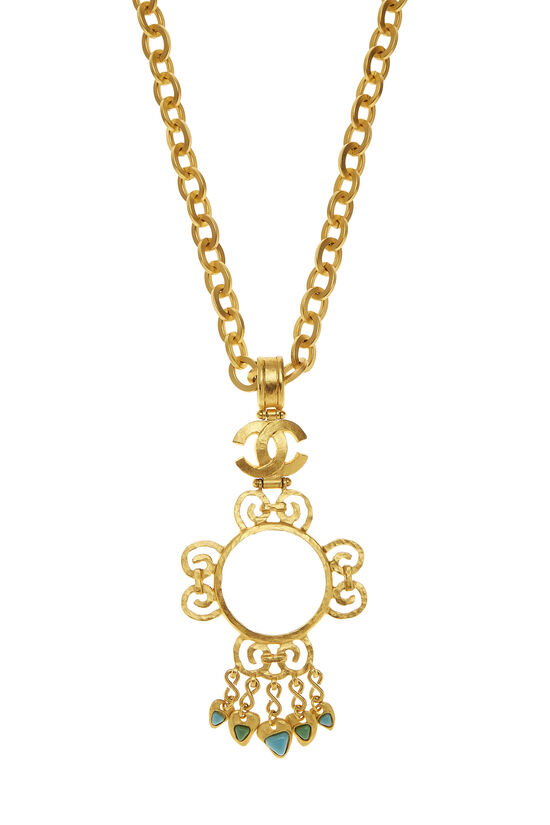 Gold & Turquoise Charm Loupe Necklace, , large image number 1
