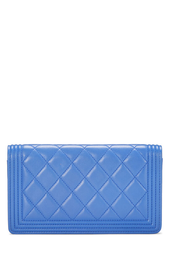 Blue Quilted Lambskin Boy Wallet, , large image number 3