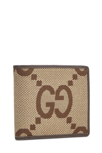 Brown Jumbo GG Canvas Wallet , , large