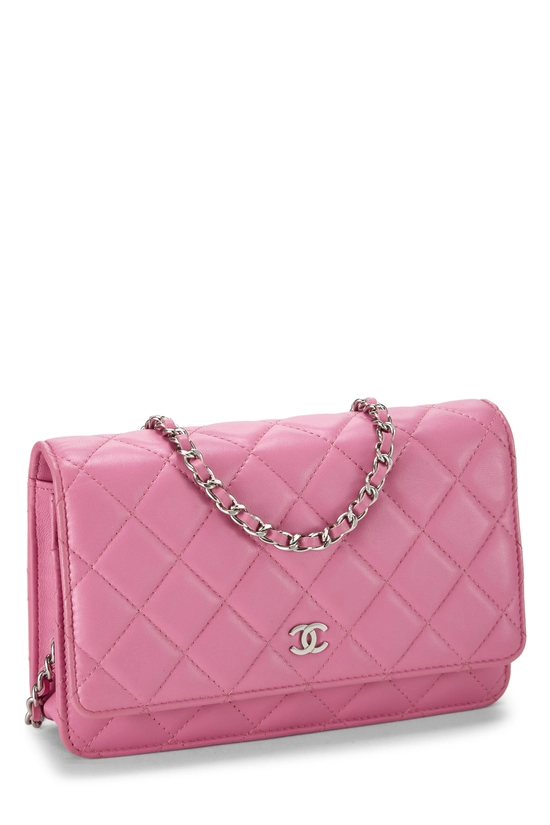 Pink Lambskin Classic Quilted Wallet on Chain (WOC), , large image number 1