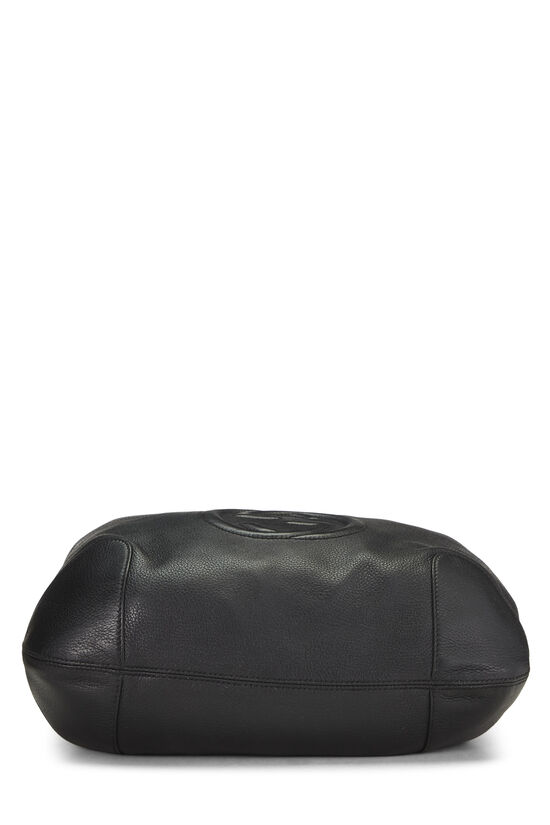 Black Grained Leather Soho Chain Hobo Large, , large image number 4