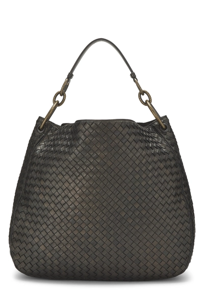 Bronze Intrecciato Leather Loop Hobo Large