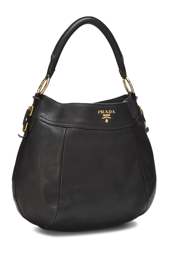 Black Vitello Daino Hobo, , large image number 1
