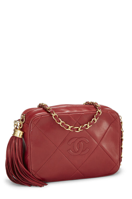Chanel Red Lambskin Diamond 'CC' Camera Bag Mini Q6BAST1IR9008