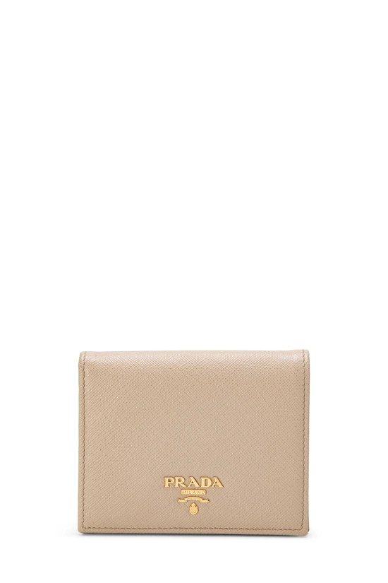 Beige Saffiano Compact Wallet, , large image number 0
