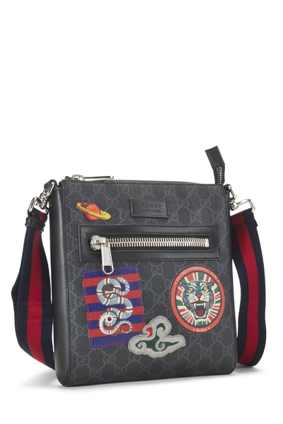 Gucci Black GG Supreme Canvas Night Courrier Zip Flat Messenger — photo 2