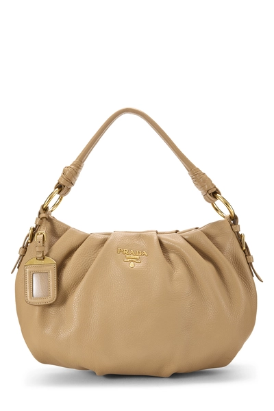 Prada Beige Vitello Daino Hobo