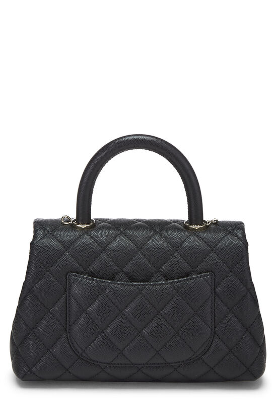 Black Quilted Caviar Coco Handle Bag Mini, , large image number 5