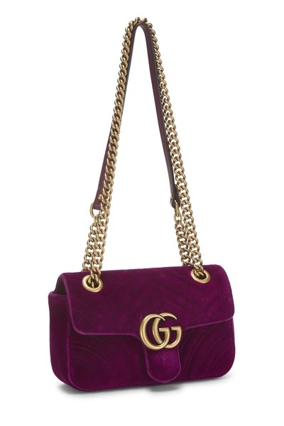 Gucci Purple Velvet GG Marmont Shoulder Bag Mini — photo 2