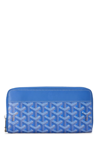 Blue Goyardine Matignon Continental Zip Wallet GM