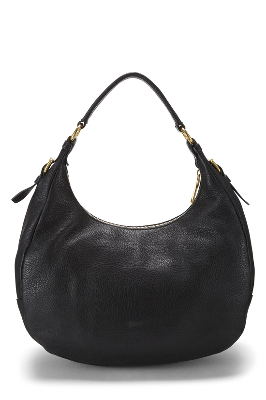 Black Vitello Daino Hobo Medium, , large image number 3