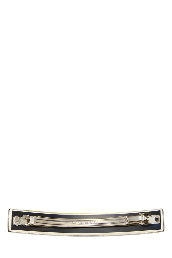 Black Acrylic 'CC' Barrette, , large image number 1