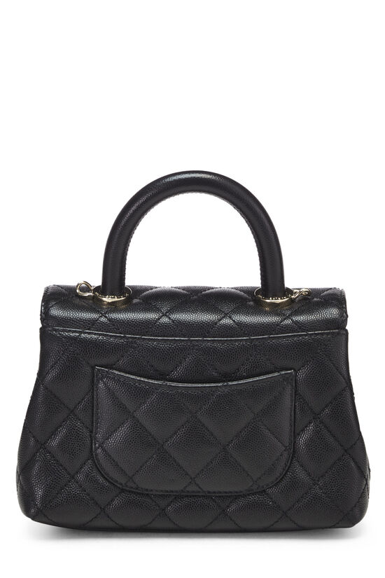 Black Quilted Caviar Coco Handle Bag Extra Mini, , large image number 4