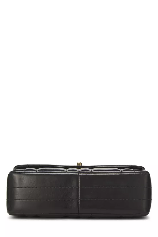 Black Vertical Lambskin Border Flap Small, , large image number 4
