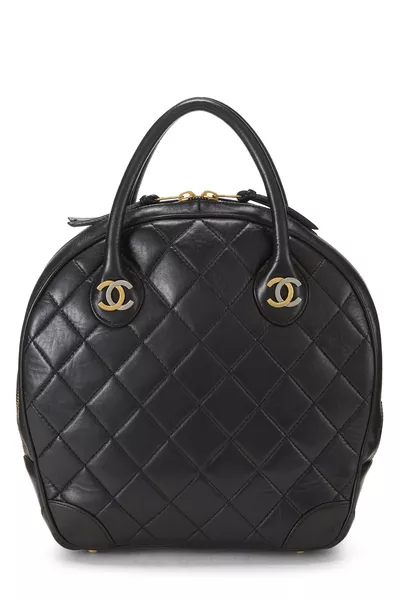 Black Quilted Lambskin Paris Limited Bowler Small