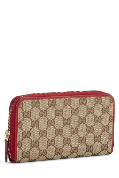 Red Original GG Canvas Zip Around Wallet, , large