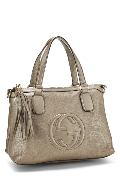 Gucci Gold Metallic Leather Soho Top Handle Tote — photo 2