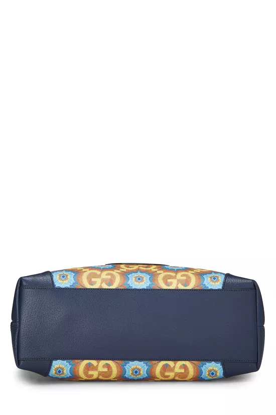 Navy Coated Canvas Kaleidoscope Ophidia Tote, , large image number 4