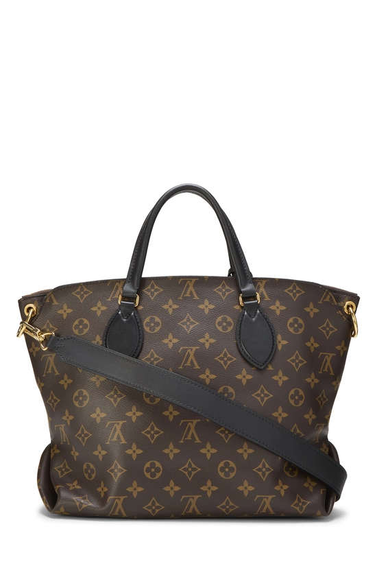 Black Monogram Flower Zip Tote MM, , large image number 3