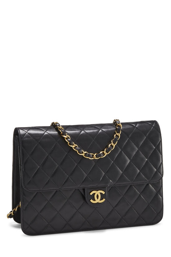 Chanel Vintage Black Lambskin Maxi Classic Flap with Gold Hardware