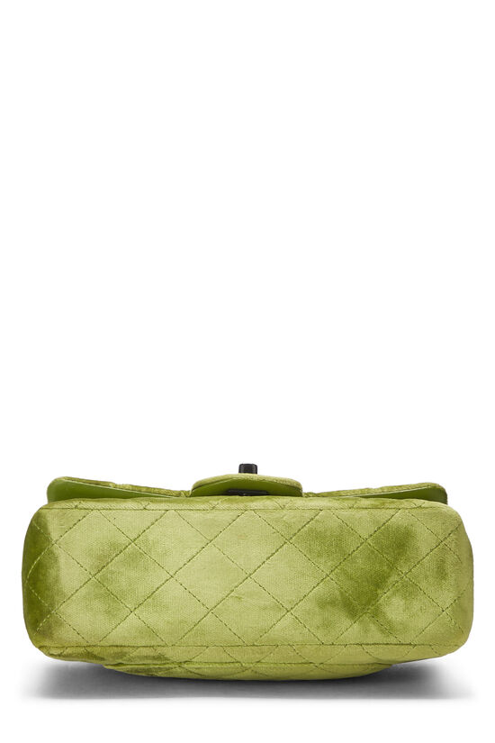 Green Quilted Velvet Rectangular Flap Mini, , large image number 4