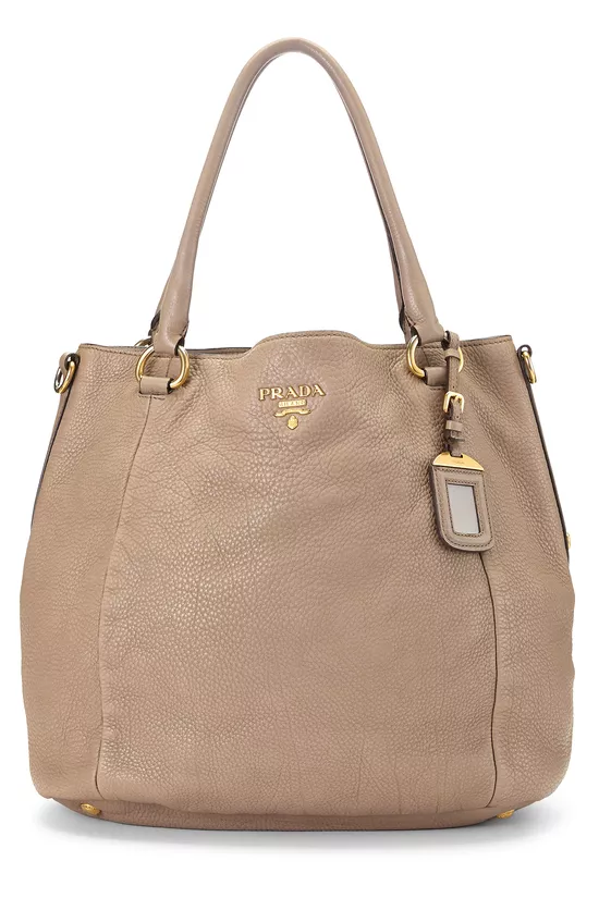 Grey  Vitello Daino Convertible Tote Medium, , large image number 0