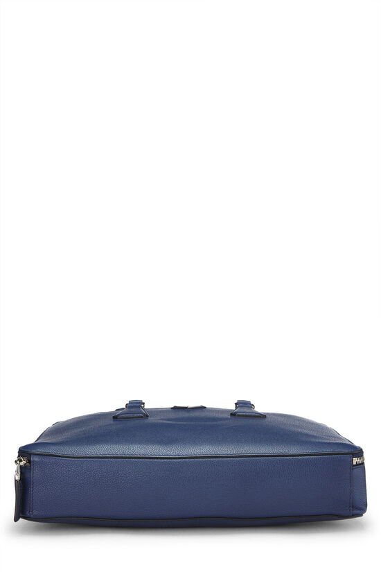 Blue Vitello Daino Briefcase, , large image number 4