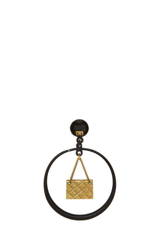 Black Hoop Earrings, , large image number 2