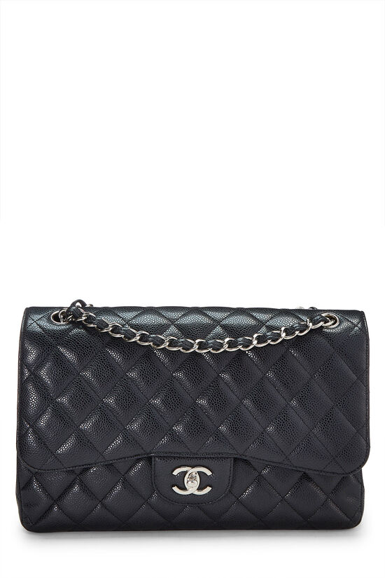 Black Quilted Caviar Classic Double Flap Jumbo, , large image number 1