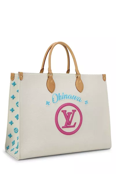 Beige Monogram Jacquard Okinawa On The Go GM, , large