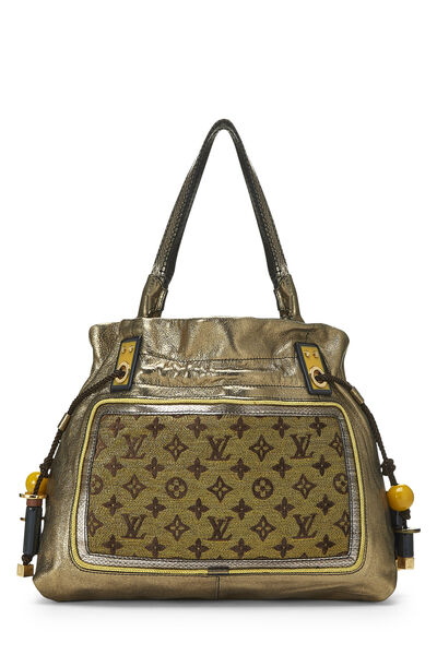 Gold Leather & Monogram Canvas Sunbird Tote