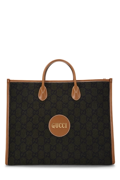 Gucci Brown GG Wool Shopping Tote Large