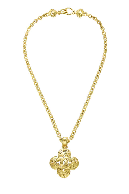 Gold Filigree Clover Necklace, , large image number 1