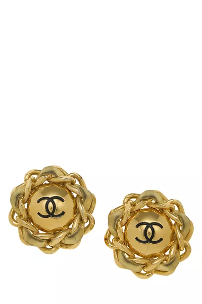 Gold 'CC' Earrings