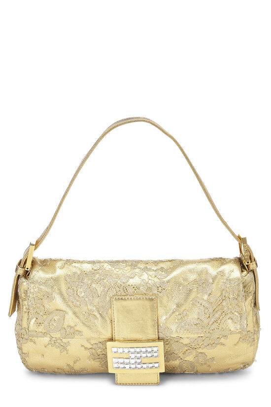 Gold Lace & Leather Baguette, , large image number 1