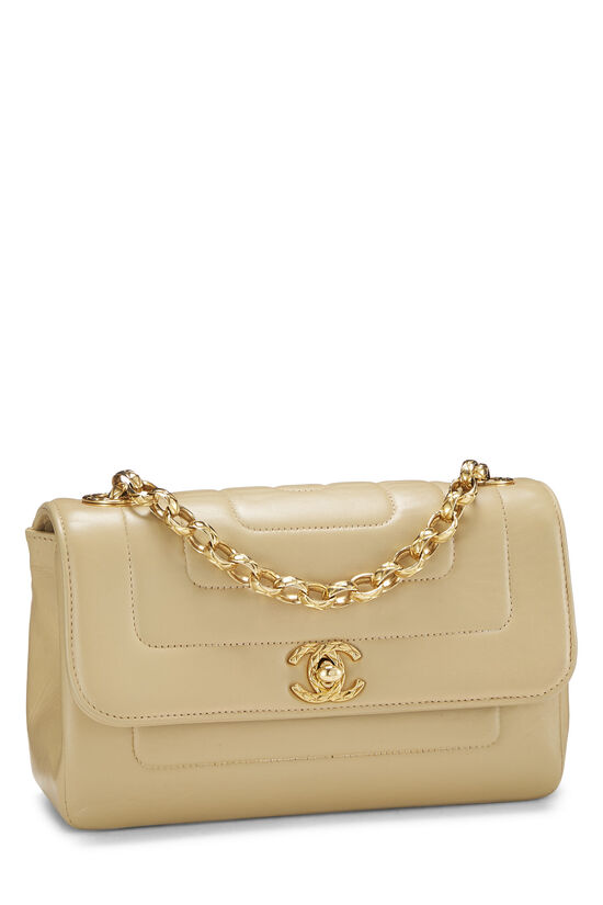 Chanel - Yellow Quilted Satin Vintage Mini Flap Bag