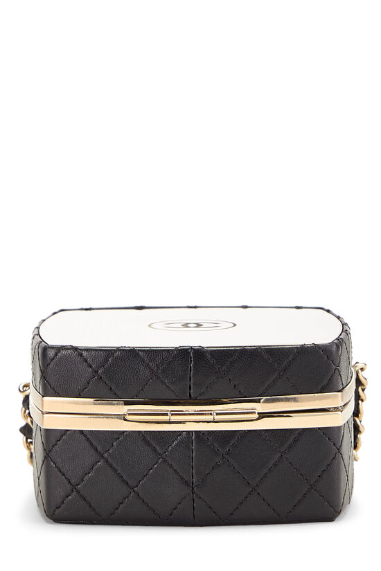 Black Lambskin Powder Case Clutch On Chain, , large image number 4