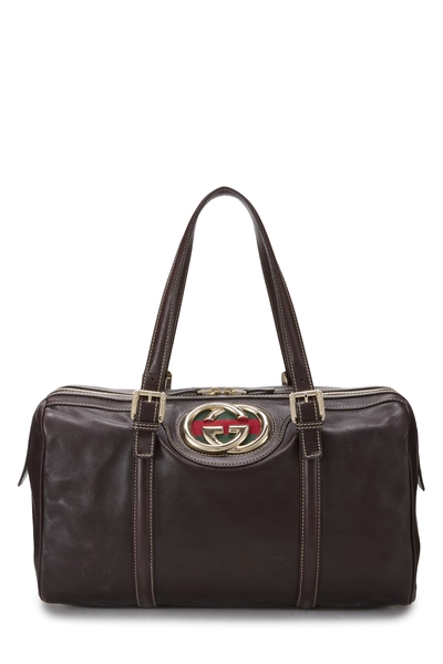 Brown Leather Britt Boston Bag
