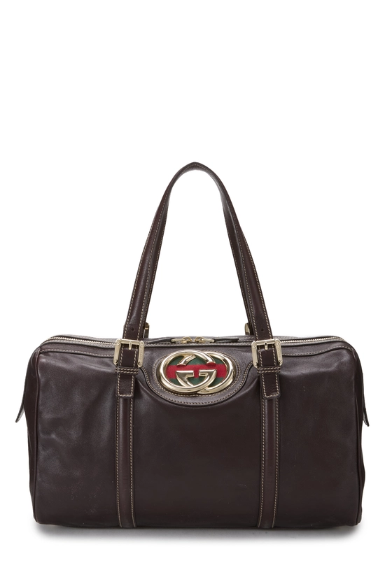 Brown Leather Britt Boston Bag, , large image number 0