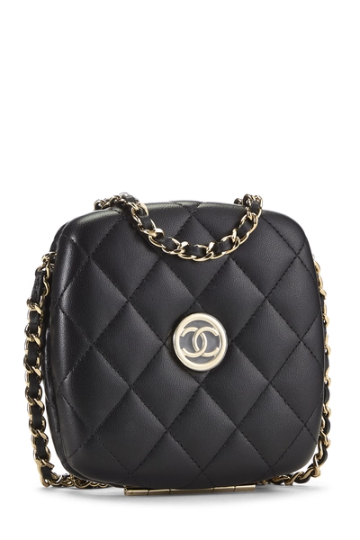 Black Lambskin Minaudiere, , large