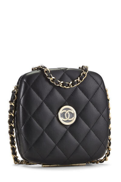 Black Lambskin Minaudiere, , large