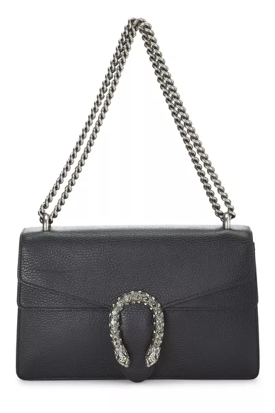 Black Leather Dionysus Shoulder Bag Small