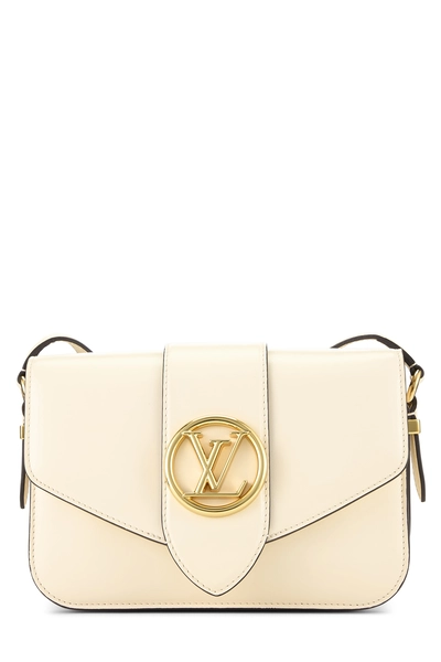 Louis Vuitton Cream Calfskin LV Pont 9