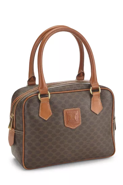 Brown Coated Canvas Macadam Handbag, , large