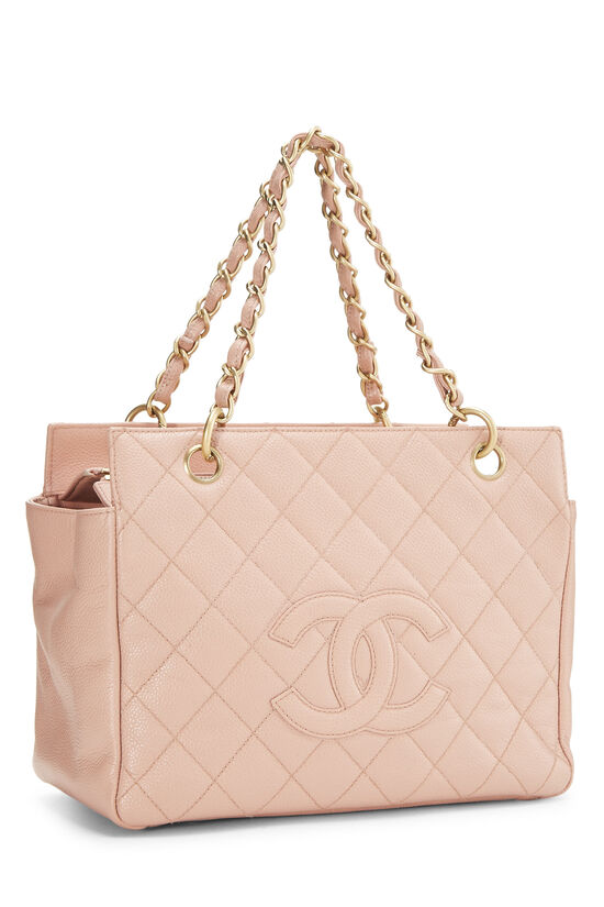 CHANEL Quilted Petite CC Caviar Timeless Tote in Beige 2000 - 2002