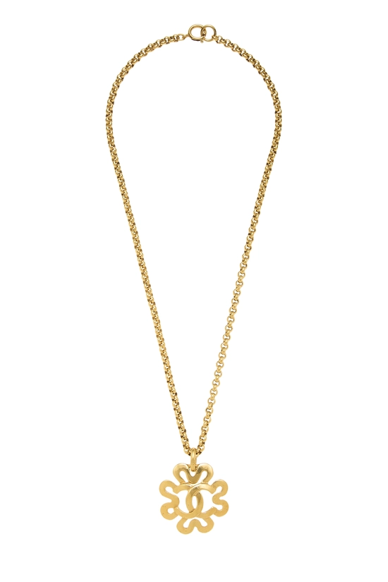 Gold Squiggle Border 'CC' Necklace, , large image number 0