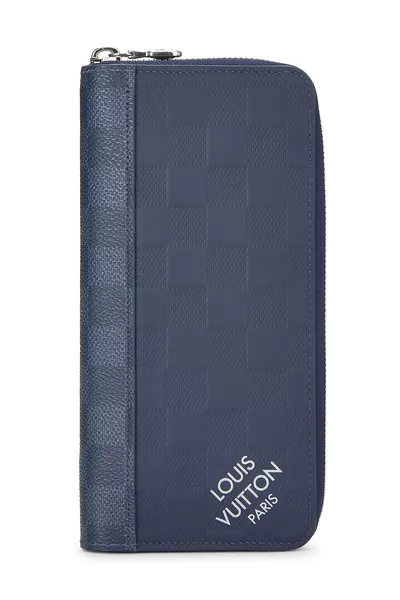 Navy Damier Infini Zippy Vertical Wallet