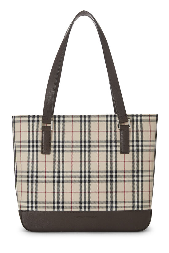 Brown House Check Canvas Tote Small, , large image number 0