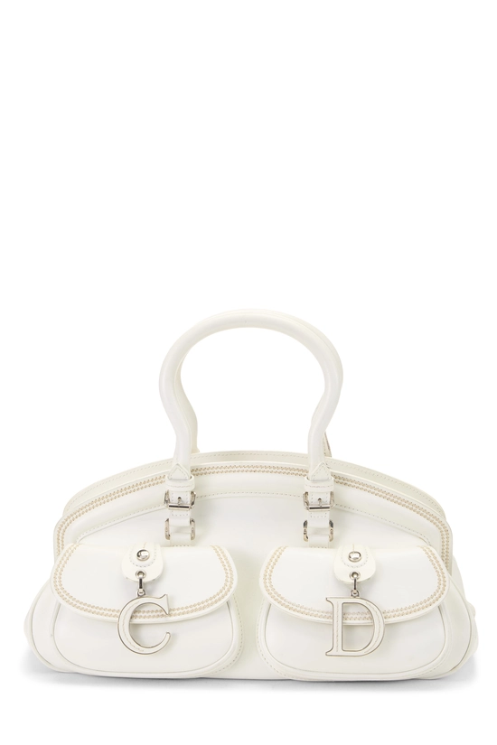 White Calfskin Detective Satchel, , large image number 0